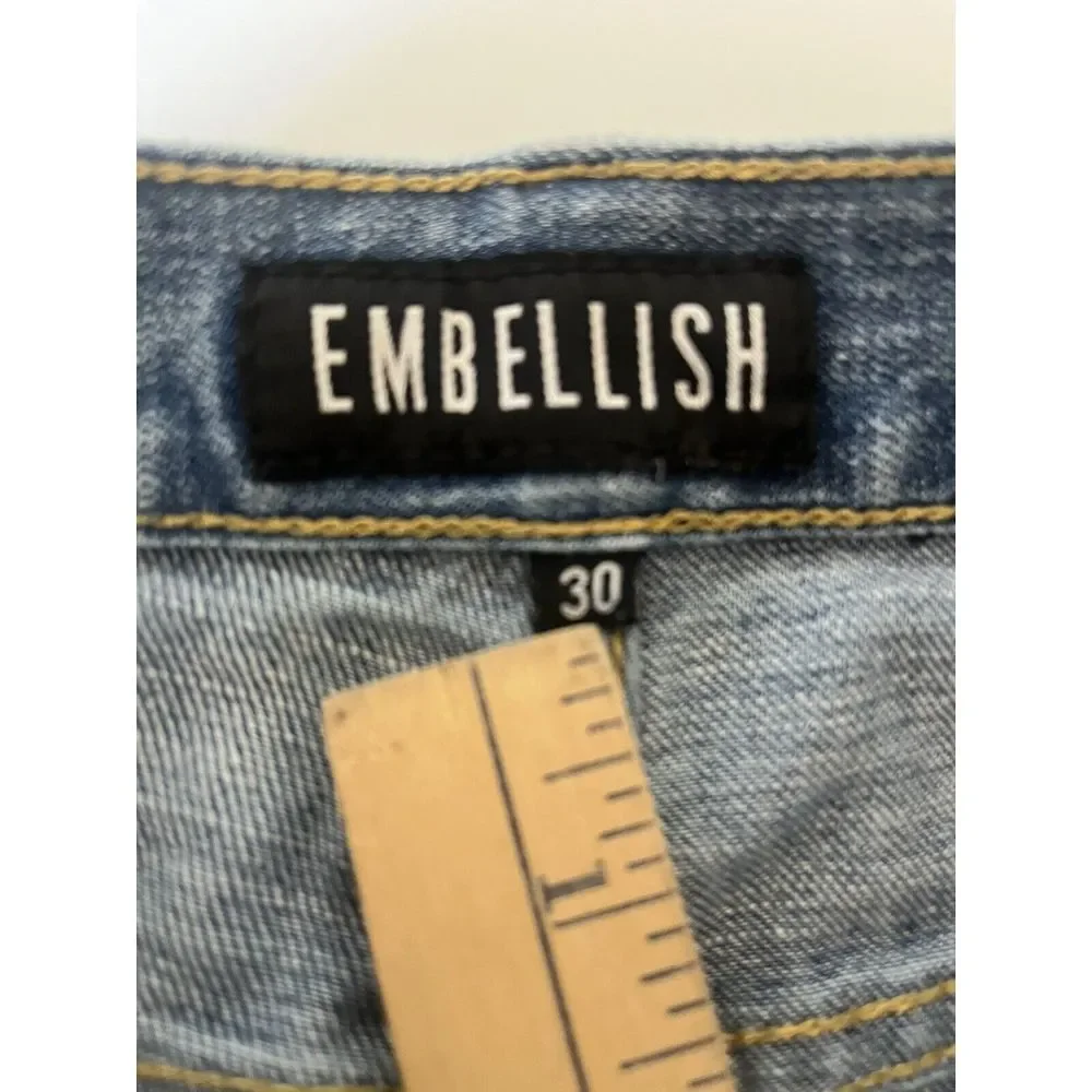 Embellish Brand Jeans Mens Size 30x31 Distressed‎ Destroy Paint Denim NYC Street - Picture 10 of 12